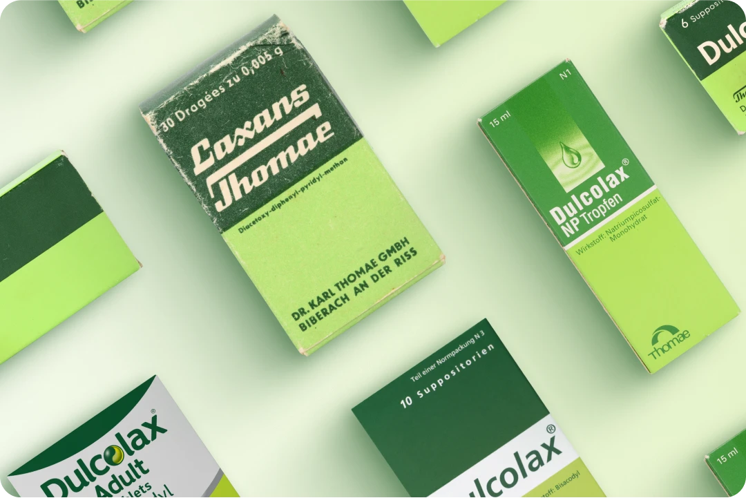 Various packages of medical products, including